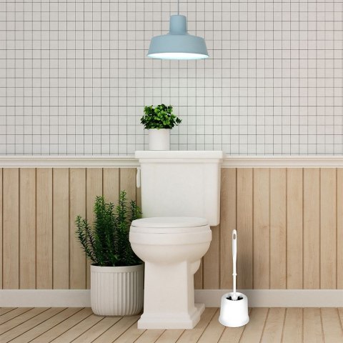 Szczotka do czyszczenia mycia WC toalety ze stojakiem biała 39cm VILDE 569371