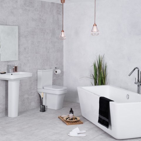 Szczotka do czyszczenia mycia WC toalety ze stojakiem czarna 37.5cm VILDE 779028