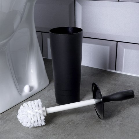 Szczotka do czyszczenia toalety WC ubikacji ze stojakiem czarna 37cm BATHROOM SOLUTIONS 569637-C