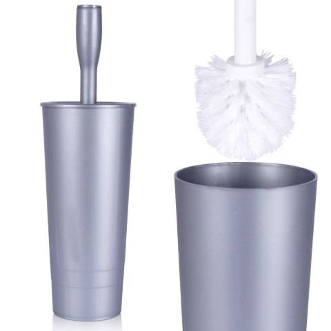 Szczotka do czyszczenia toalety WC ubikacji ze stojakiem szara 37cm BATHROOM SOLUTIONS 569637-S