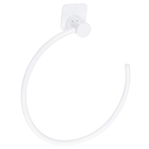 Uchwyt wieszak na ręcznik ręczniki ścierki stalowy biały okrągły 18cm BATHROOM SOLUTIONS 530831
