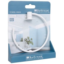 Uchwyt wieszak na ręcznik ręczniki ścierki stalowy biały okrągły 18cm BATHROOM SOLUTIONS 530831