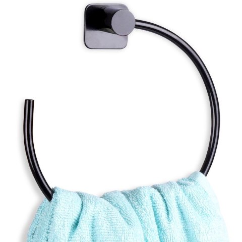 Uchwyt wieszak na ręcznik ręczniki stalowy czarny okrągły 18cm BATHROOM SOLUTIONS 569656