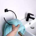 Uchwyt wieszak na ręcznik ręczniki stalowy czarny okrągły 18cm BATHROOM SOLUTIONS 569656