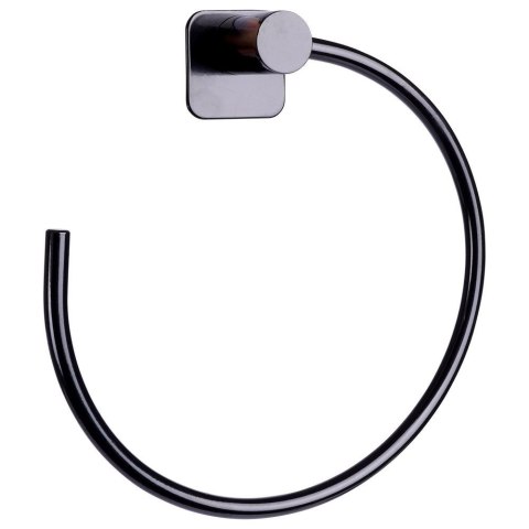 Uchwyt wieszak na ręcznik ręczniki stalowy czarny okrągły 18cm BATHROOM SOLUTIONS 569656