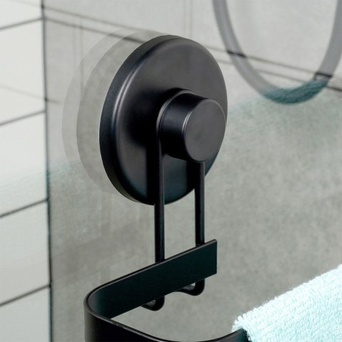 Wieszak na ręczniki łazienkowe uchwyt do wieszania metalowy czarny na przyssawki 60x8.5x11cm BATHROOM SOLUTIONS 567014