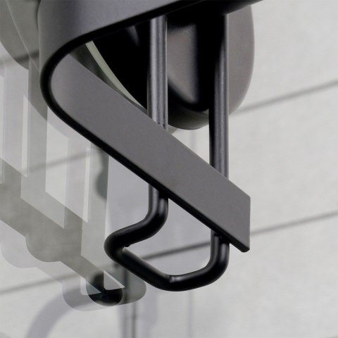 Wieszak na ręczniki łazienkowe uchwyt do wieszania metalowy czarny na przyssawki 60x8.5x11cm BATHROOM SOLUTIONS 567014