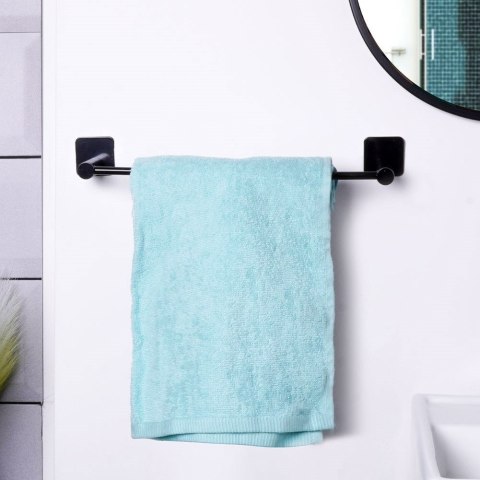 Wieszak na ręczniki łazienkowe uchwyt do wieszania stalowy czarny 42cm BATHROOM SOLUTIONS 569655