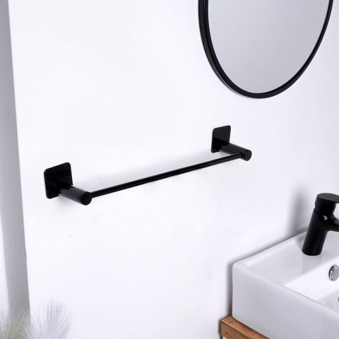 Wieszak na ręczniki łazienkowe uchwyt do wieszania stalowy czarny 42cm BATHROOM SOLUTIONS 569655