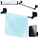 Wieszak na ręczniki łazienkowe uchwyt do wieszania stalowy czarny 42cm BATHROOM SOLUTIONS 569655