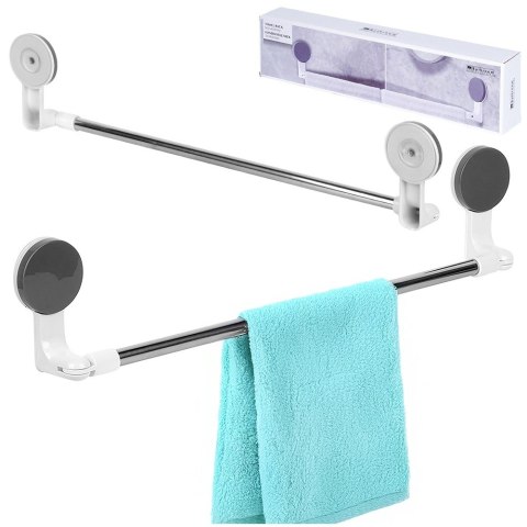 Wieszak na ręczniki łazienkowe uchwyt do wieszania stalowy na przyssawki BATHROOM SOLUTIONS 567044