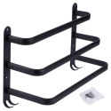 Wieszak ścienny na ręczniki uchwyt do wieszania METALOWY czarny 40cm VILDE 569705