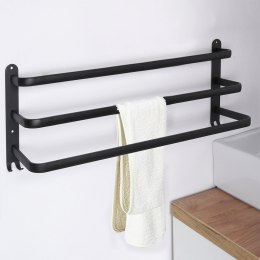 Wieszak ścienny na ręczniki uchwyt do wieszania METALOWY czarny 60cm VILDE 569707