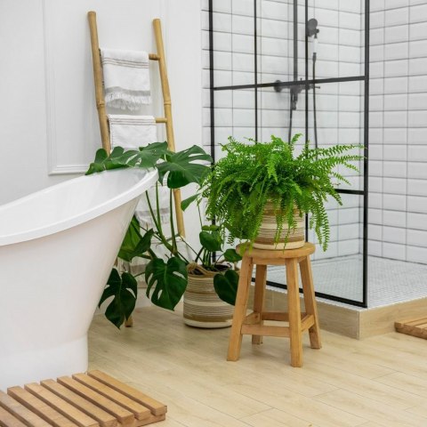 Wieszak stojak na ręczniki łazienkowe stojący uchwyt bambusowy 190cm VILDE 569005