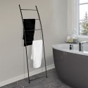 Wieszak stojak na ręczniki łazienkowe stojący uchwyt metalowy czarny 150cm BATHROOM SOLUTIONS 569595