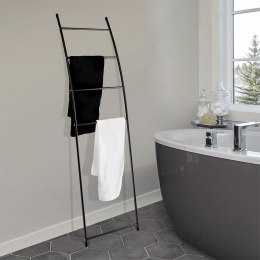 Wieszak stojak na ręczniki łazienkowe stojący uchwyt metalowy czarny 150cm BATHROOM SOLUTIONS 569595