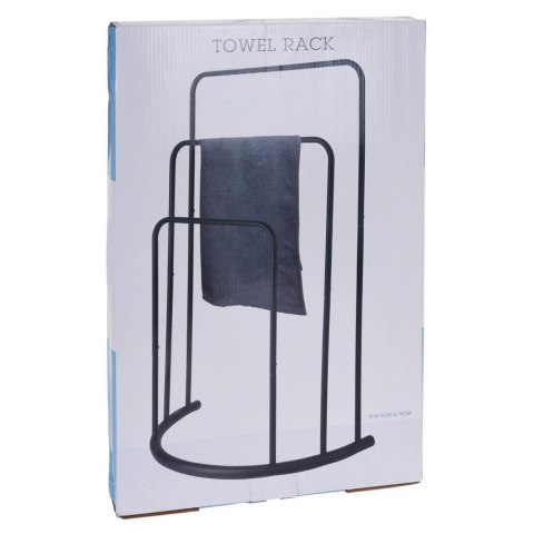 Wieszak stojak na ręczniki łazienkowe stojący uchwyt metalowy czarny BATHROOM SOLUTIONS 530849