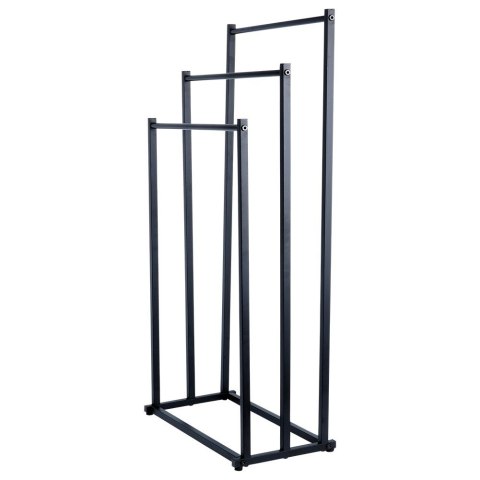 Wieszak stojak na ręczniki łazienkowe stojący uchwyt metalowy czarny VILDE 568020