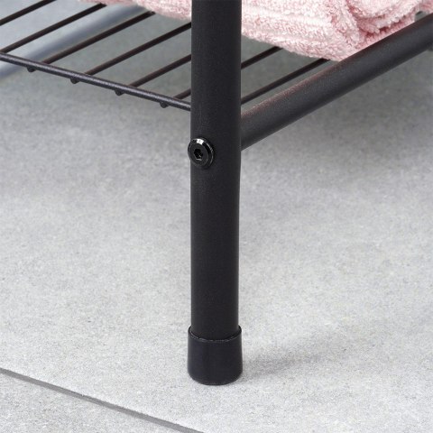 Wieszak stojak na ręczniki łazienkowe stojący uchwyt metalowy czarny VILDE 569823