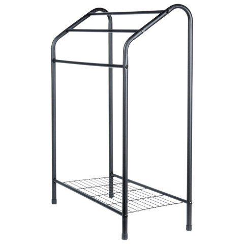 Wieszak stojak na ręczniki łazienkowe stojący uchwyt metalowy czarny VILDE 569823