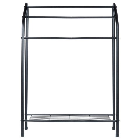 Wieszak stojak na ręczniki łazienkowe stojący uchwyt metalowy czarny VILDE 569823