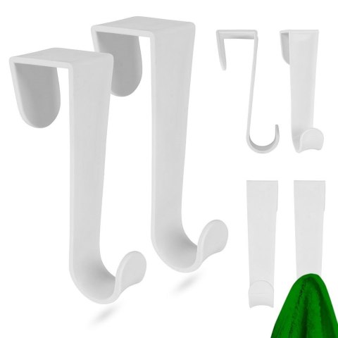 Wieszak uchwyt na drzwi biały wieszaki 2 sztuki STORAGE SOLUTIONS 569465-B