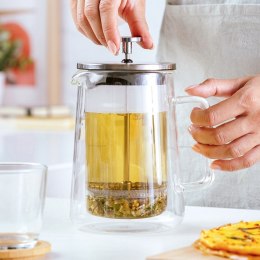 Zaparzacz do herbaty kawy tłokowy szklany termiczny z podwójną ścianką ACER 600 ml NAVA 10-225-024