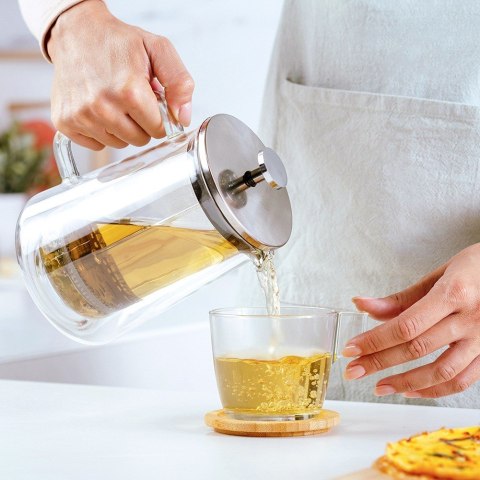 Zaparzacz do herbaty kawy tłokowy szklany termiczny z podwójną ścianką ACER 600 ml NAVA 10-225-024