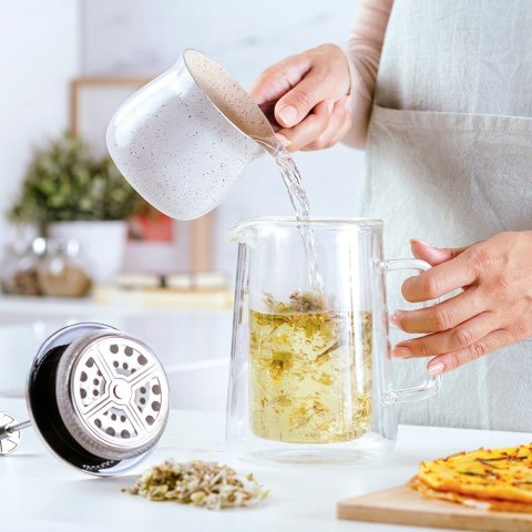 Zaparzacz do herbaty kawy tłokowy szklany termiczny z podwójną ścianką ACER 600 ml NAVA 10-225-024