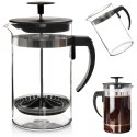 Zaparzacz szklany do herbaty kawy FRENCH PRESS tłokowy 1L EXCELLENT HOUSEWARE 259188