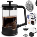 Zaparzacz szklany do herbaty kawy FRENCH PRESS tłokowy BLACK 400 ml ORION 156026