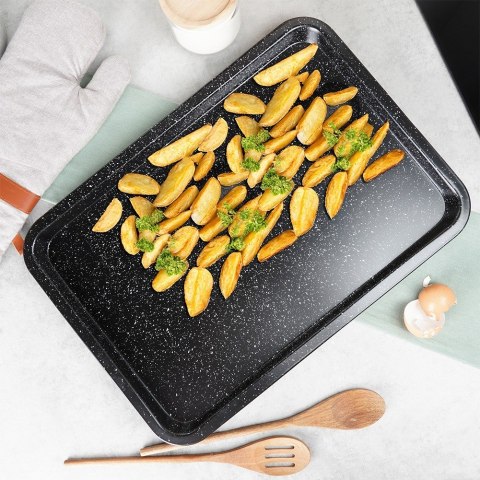 Blacha forma do pieczenia mięsa ciasta granitowa 46.5x32.5x2.5cm VILDE 279029