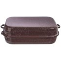 Brytfanna gęsiarka do piekarnika emaliowana z pokrywką prostokątna BROWN 14L 46x27.5cm ORION 127023