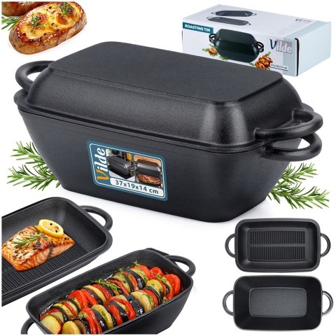 Brytfanna gęsiarka do piekarnika żeliwna 2w1 CAST LINE 3.5L / 1.5L VILDE 279010