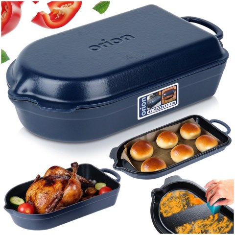 Brytfanna gęsiarka do piekarnika żeliwna emaliowana 2w1 LITINA 4 / 2L ORION 127038