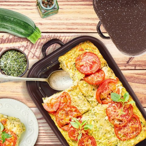 Brytfanna gęsiarka z pokrywką do piekarnika emaliowana prostokątna 1.5L ORION 127020