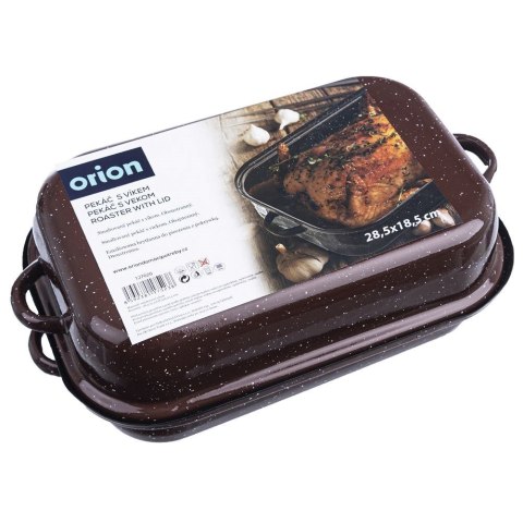 Brytfanna gęsiarka z pokrywką do piekarnika emaliowana prostokątna 1.5L ORION 127020