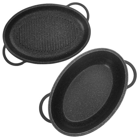 Brytfanna gęsiarka z pokrywką do piekarnika granitowa 2w1 GRANDE 10L 43x28cm ORION 127029