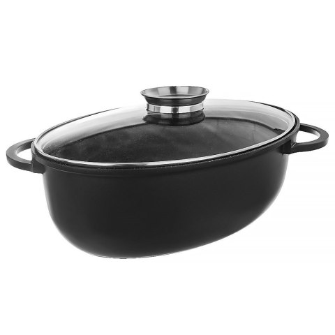 Brytfanna gęsiarka z pokrywką do piekarnika granitowa owalna GRANDE 8L 45x27.5cm ORION 127028