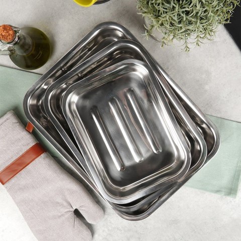 Brytfanna stalowa prostokątna brytfanka 3 sztuki EXCELLENT HOUSEWARE 123718