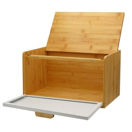 Chlebak bambusowy stalowy pojemnik na pieczywo chleb GEO biały BRUNBESTE BB-4257