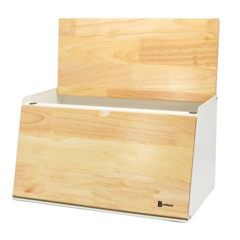 Chlebak dwustronny bambusowy stal pojemnik na chleb skośny biały BRUNBESTE BB-4259