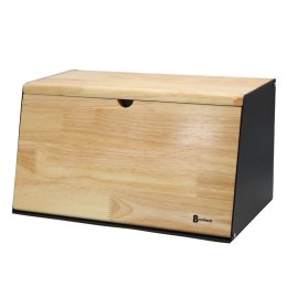 Chlebak dwustronny bambusowy stal pojemnik na chleb skośny czarny BRUNBESTE BB-4258