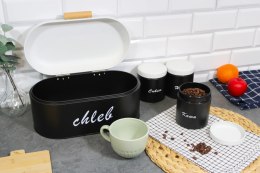 Chlebak metalowy mały + 3 pojemniki na kawę herbatę cukier przyprawy BRUNBESTE BB-2669