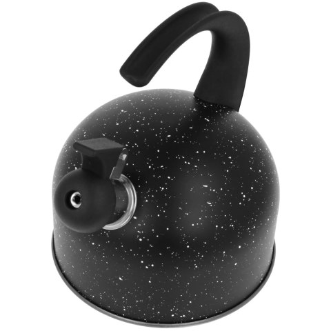 Czajnik stalowy z gwizdkiem na gaz indukcja mały 1.5L czarny marmurek BRUNBESTE BB-2439