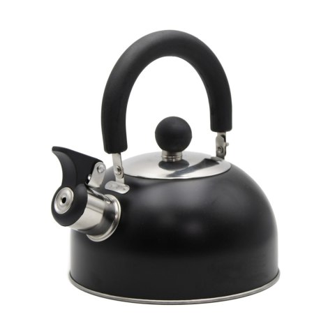 Czajnik stalowy z gwizdkiem na gaz indukcję mały 1.5L czarny MAT BRUNBESTE BB-1324