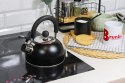 Czajnik stalowy z gwizdkiem na gaz indukcję mały 1.5L czarny MAT BRUNBESTE BB-1324