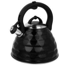 Czajnik stalowy z gwizdkiem tradycyjny gaz indukcja DUŻY 3L czarny diamond BRUNBESTE BB-2371