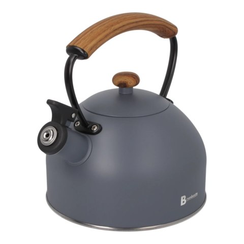Czajnik stalowy z gwizdkiem tradycyjny indukcja 2.2L szary matowy BRUNBESTE BB-2461