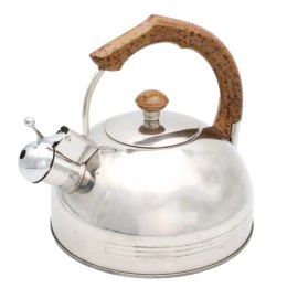 Czajnik stalowy z gwizdkiem tradycyjny indukcja 2.5L drewniany uchwyt BRUNBESTE BB-2270
